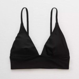 Aerie Longline Triangle Bikini Top - Black, L